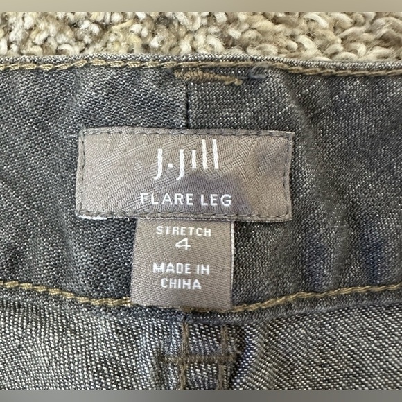 J. Jill Jeans Womens Size 4 Gray Denim Cotton Stretch Pockets Flat Front Bootcut - Picture 3 of 8